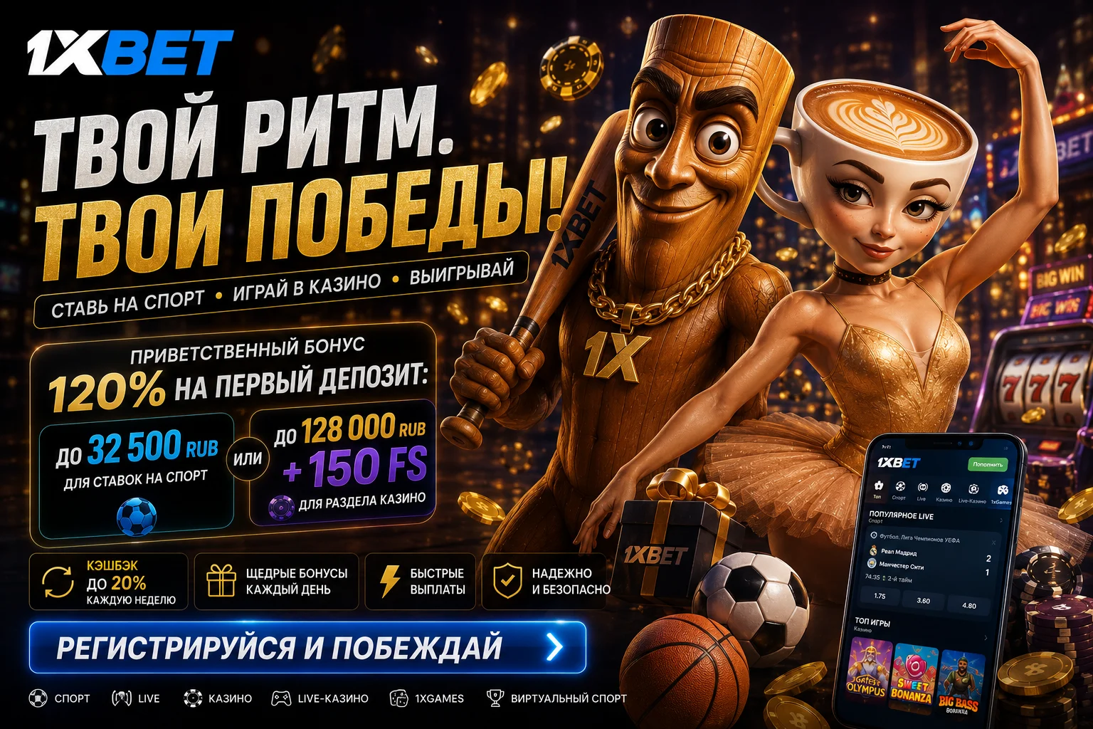 1xbet регистрация: четыре способа создать аккаунт